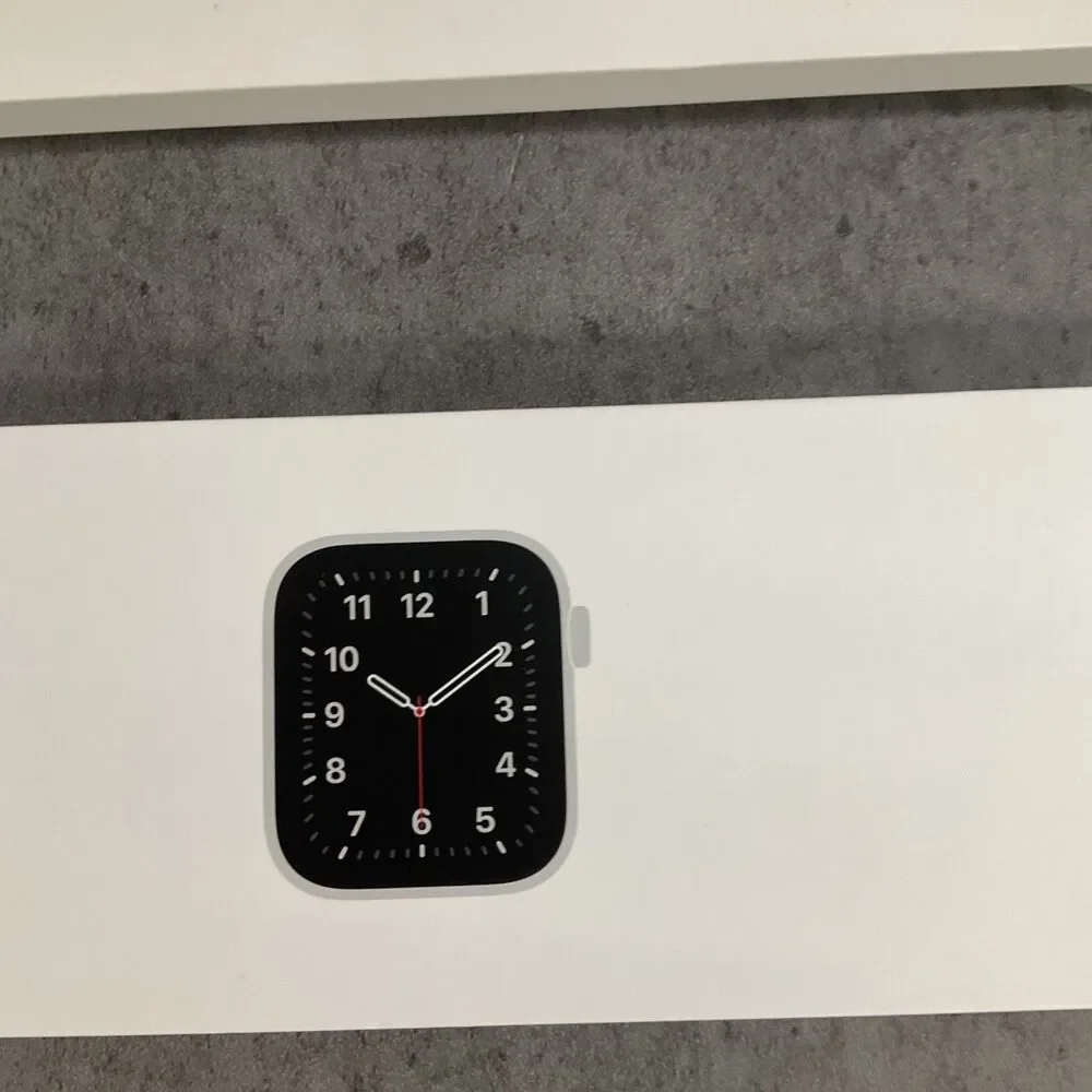 Apple Watch SE 44mm Silver Aluminum Case White Cellular Sport Band MYDQ2LL/A